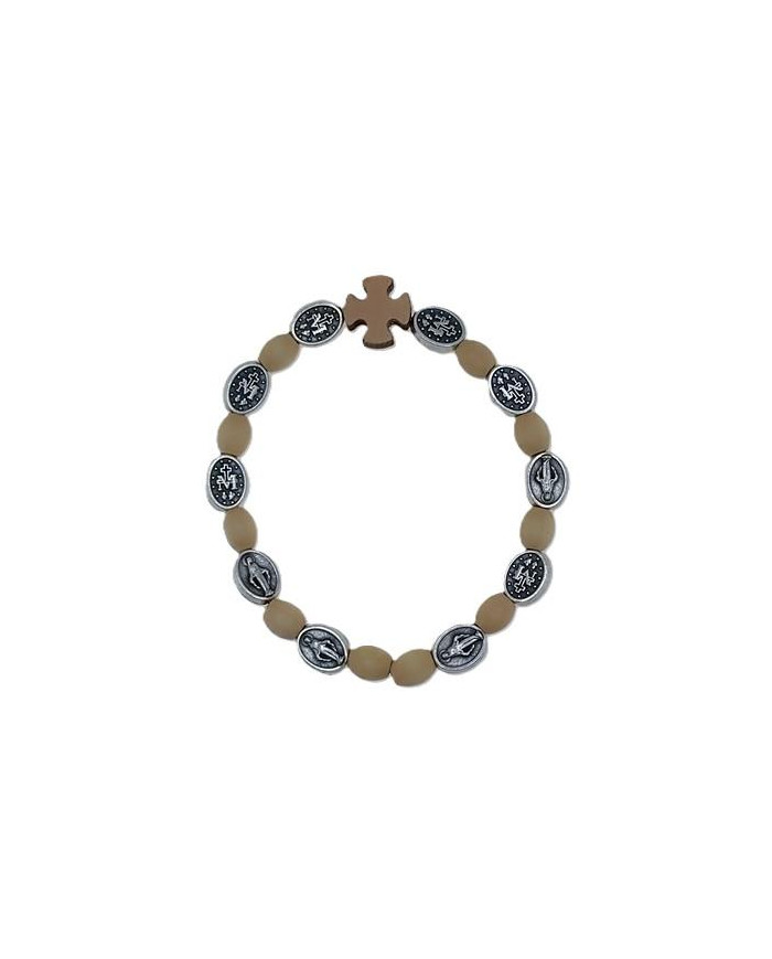 ELASTIC TEN WOOD BRACELET OVAL 8X10MM