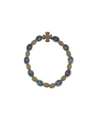 ELASTIC TEN WOOD BRACELET OVAL 8X10MM