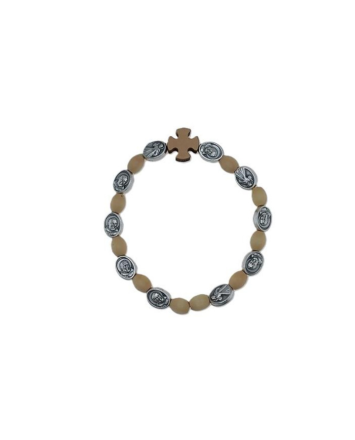 ELASTIC TEN WOOD BRACELET OVAL 8X10MM