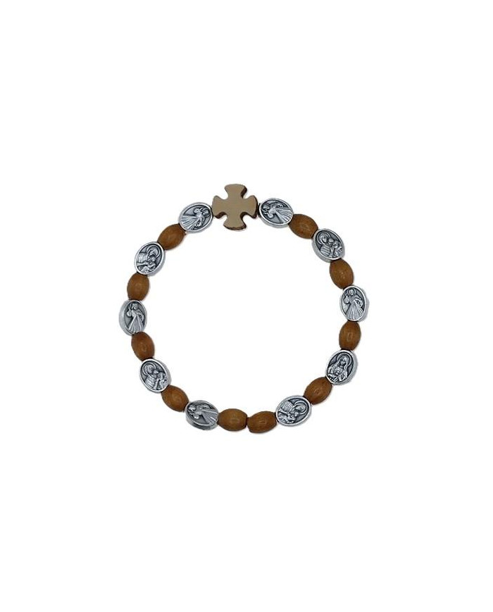 ELASTIC TEN WOOD BRACELET OVAL 8X10MM