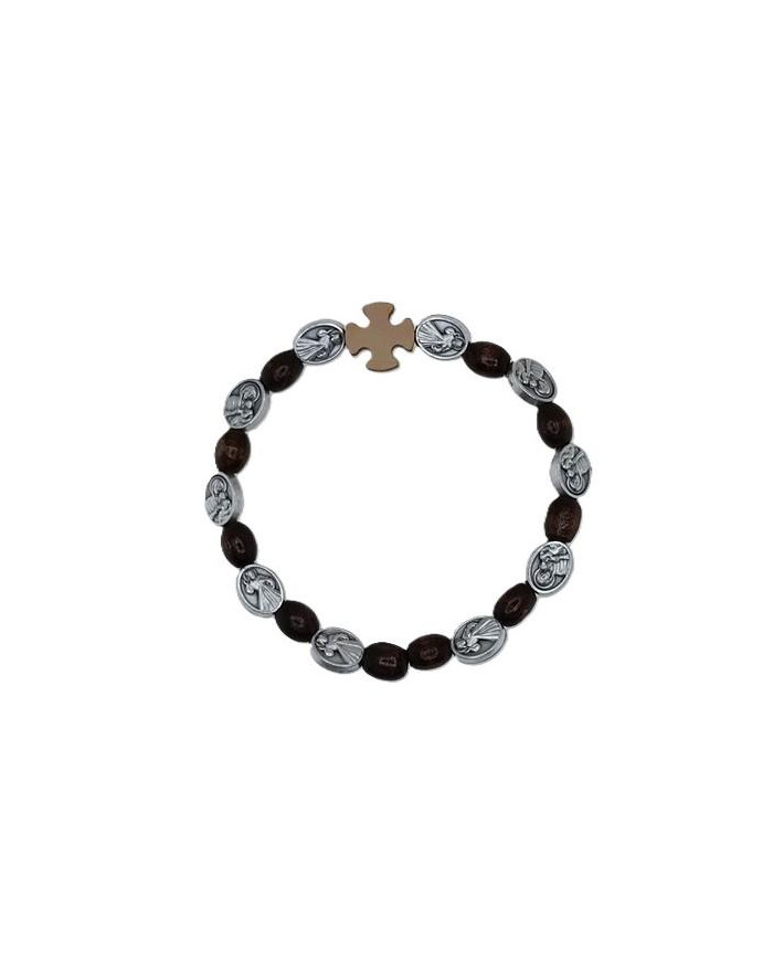 ELASTIC TEN WOOD BRACELET OVAL 8X10MM