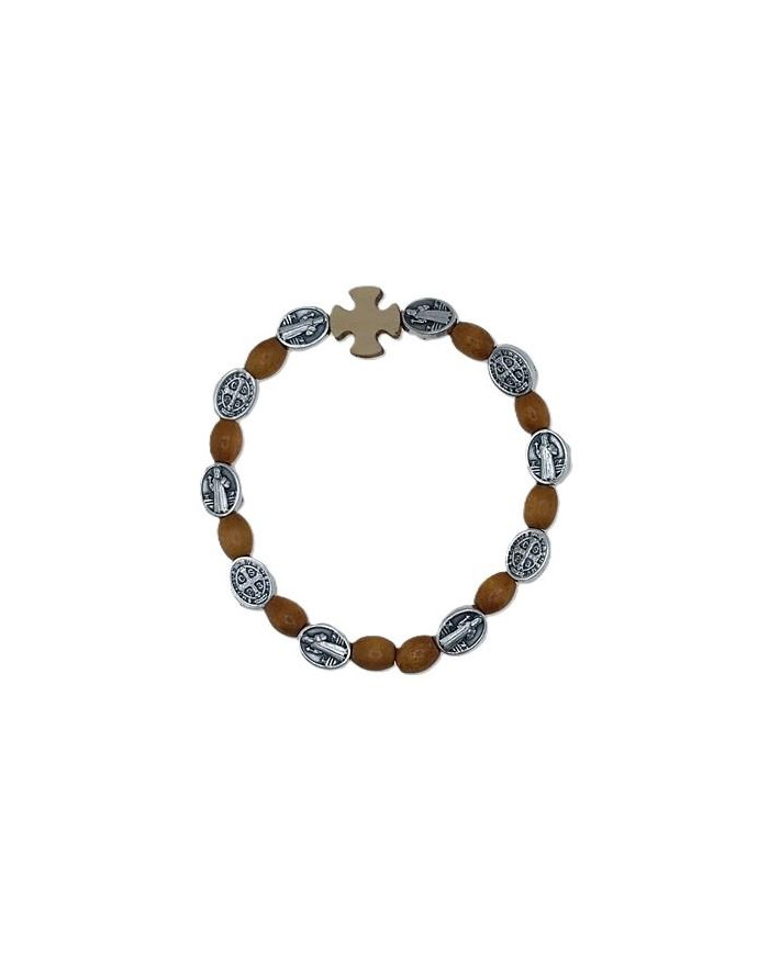 ELASTIC TEN WOOD BRACELET OVAL 8X10MM