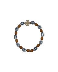 ELASTIC TEN WOOD BRACELET OVAL 8X10MM