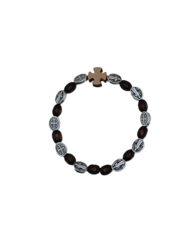 ELASTIC TEN WOOD BRACELET OVAL 8X10MM