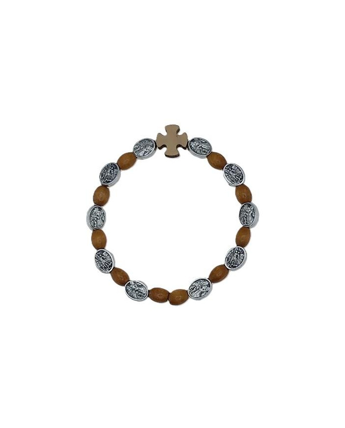 ELASTIC TEN WOOD BRACELET OVAL 8X10MM