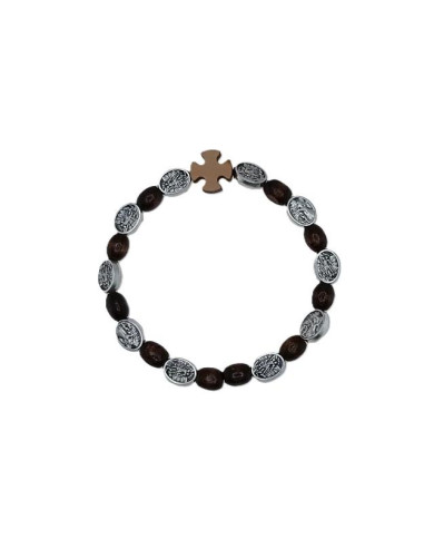 ELASTIC TEN WOOD BRACELET OVAL 8X10MM