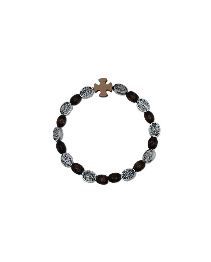 ELASTIC TEN WOOD BRACELET OVAL 8X10MM