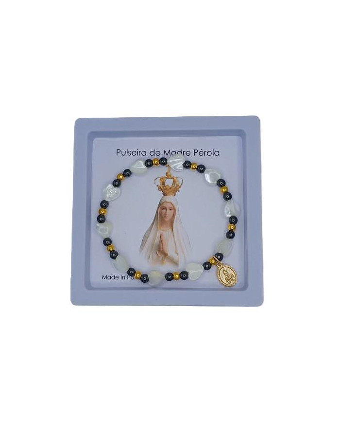 PUL DEZENA ELAST MADRE PEROLA CORACAO 8MM