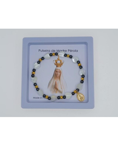 PUL DEZENA ELAST MADRE PEROLA CORACAO 8MM