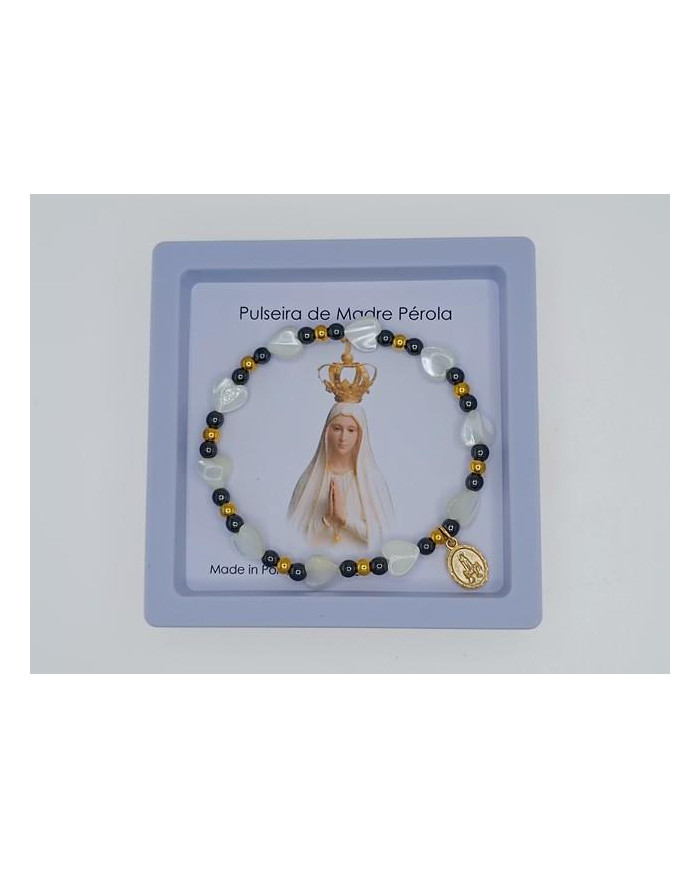 PUL DEZENA ELAST MADRE PEROLA CORACAO 8MM