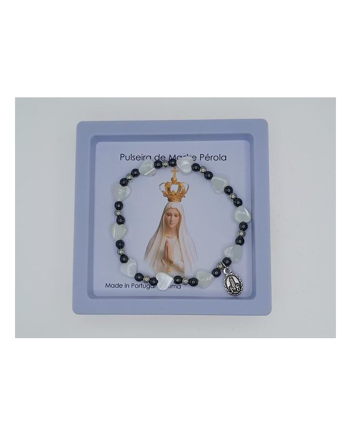 PUL DEZENA ELAST MADRE PEROLA CORACAO 8MM