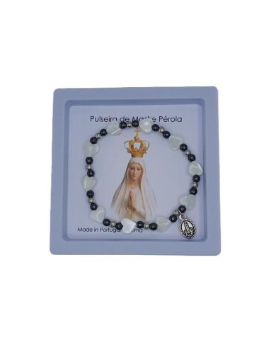 PUL DEZENA ELAST MADRE PEROLA CORACAO 8MM