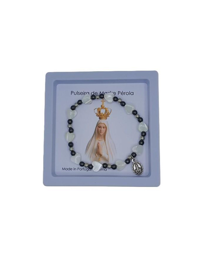 PUL DEZENA ELAST MADRE PEROLA CORACAO 8MM