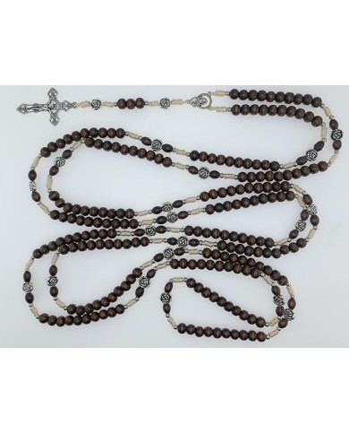 ROSARIO MADEIRA 8MM + ROSA