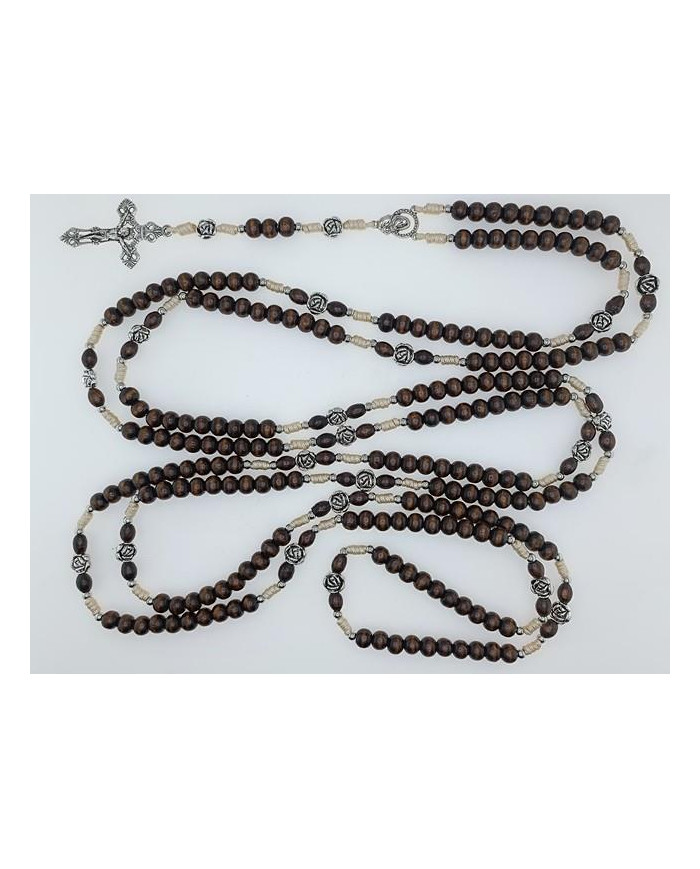 ROSARIO MADEIRA 8MM + ROSA