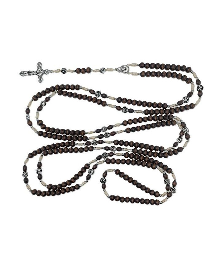 ROSARIO MADEIRA 8MM + ROSA