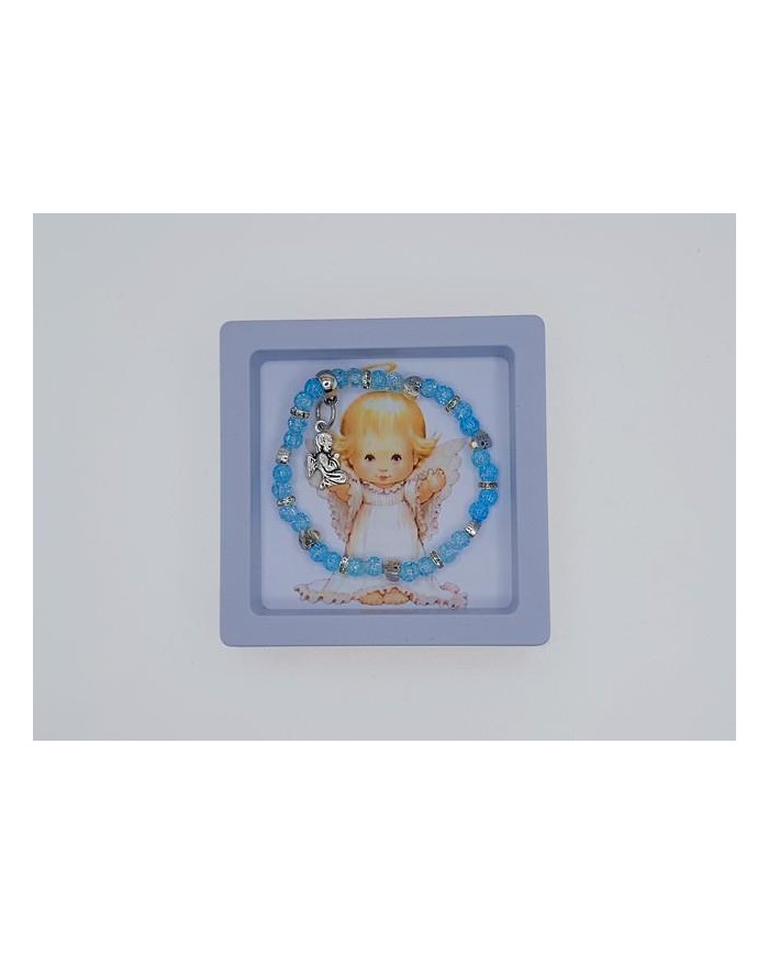 ELASTIC BRACELET GLASS CRACKLE 4MM ANGEL