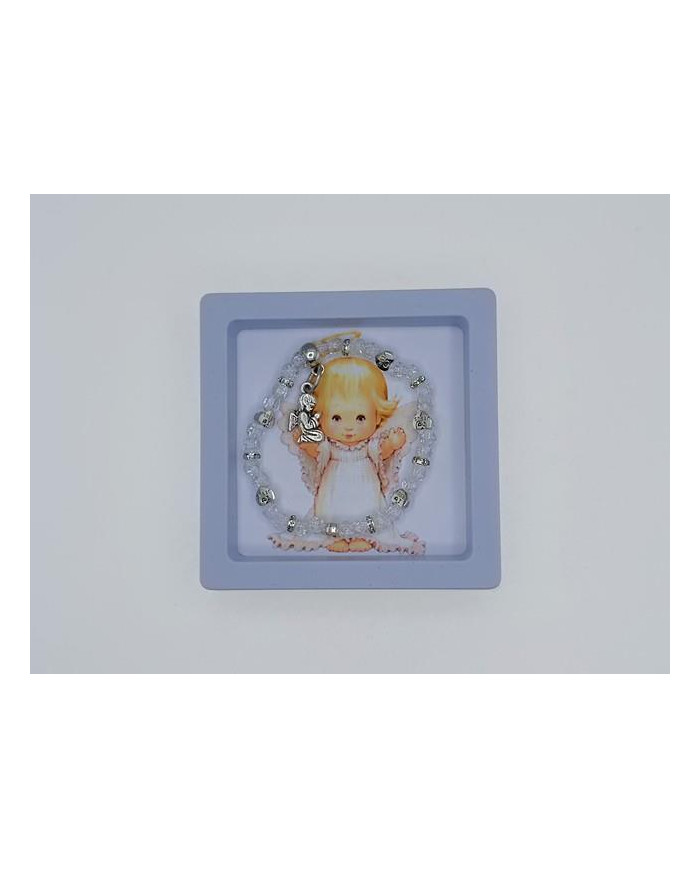 ELASTIC BRACELET GLASS CRACKLE 4MM ANGEL