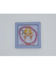 ELASTIC BRACELET GLASS CRACKLE 4MM ANGEL