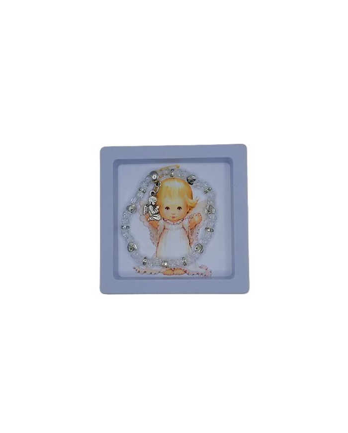 ELASTIC BRACELET GLASS CRACKLE 4MM ANGEL