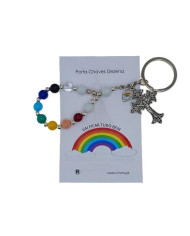PORTA-CHAVES VIDRO 8MM ARCO IRIS