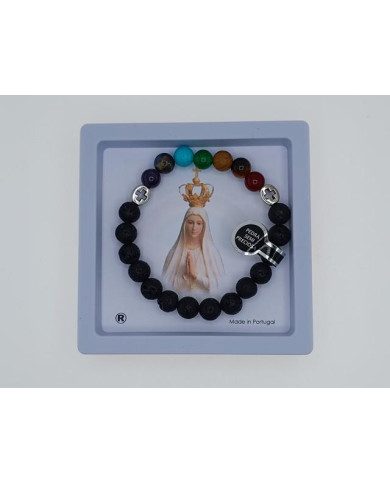 PUL ELAST PEDRA 8MM ARCO IRIS