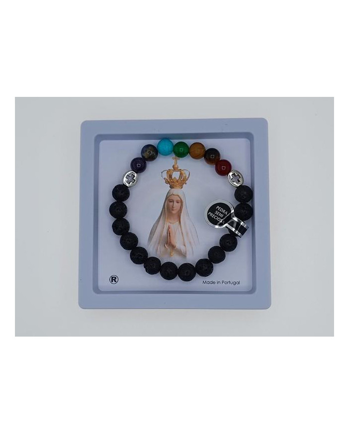 PUL ELAST PEDRA 8MM ARCO IRIS