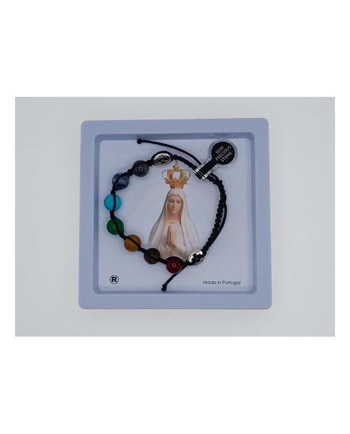 PUL MACRAME PEDRA 8MM ARCO IRIS