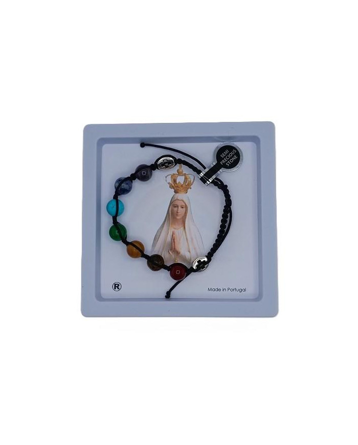 PUL MACRAME PEDRA 8MM ARCO IRIS