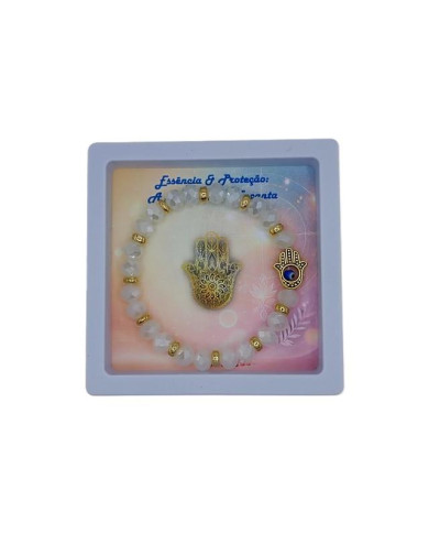 PULSEIRA ELAST MAO FATIMA CRISTAL 8X6MM