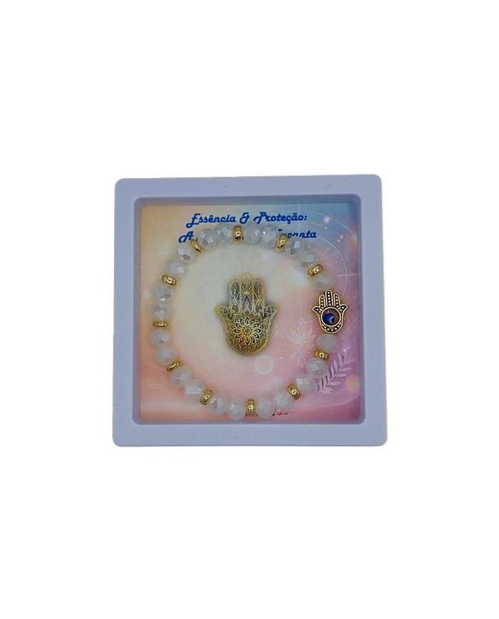 PULSEIRA ELAST MAO FATIMA CRISTAL 8X6MM