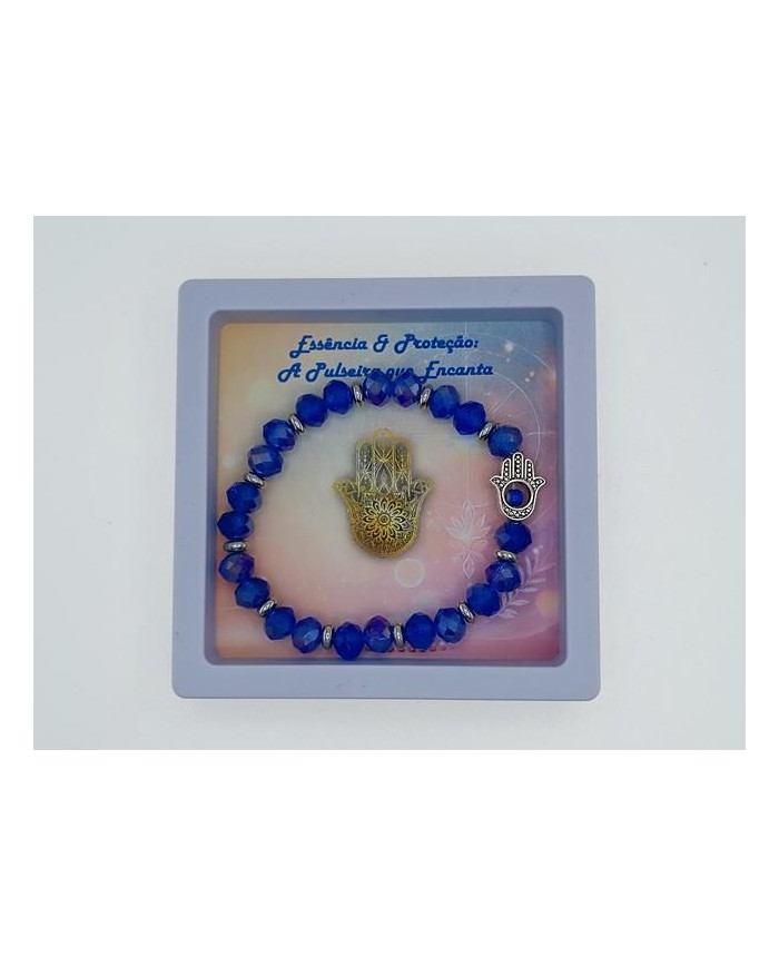 PULSEIRA ELAST MAO FATIMA CRISTAL 8X6MM