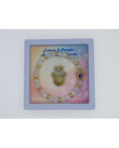 PULSEIRA ELAST MAO FATIMA CRISTAL 8X6MM