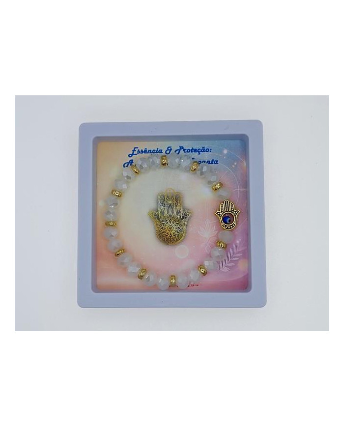 PULSEIRA ELAST MAO FATIMA CRISTAL 8X6MM