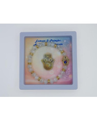 PULSEIRA ELAST MAO FATIMA CRISTAL 8X6MM