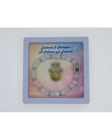 PULSEIRA ELAST MAO FATIMA CRISTAL 8X6MM