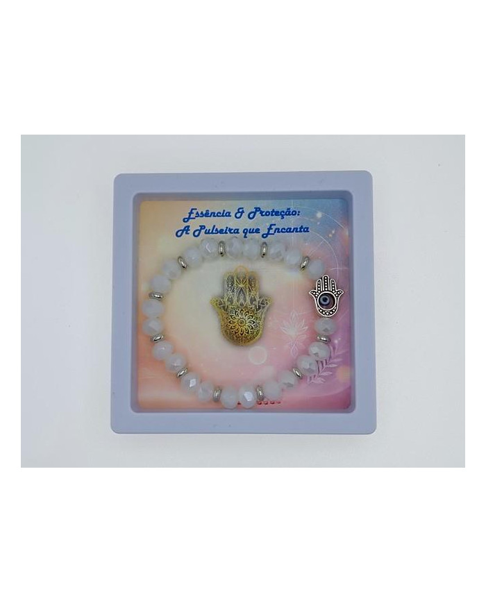 PULSEIRA ELAST MAO FATIMA CRISTAL 8X6MM