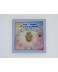 PULSEIRA ELAST MAO FATIMA CRISTAL 8X6MM