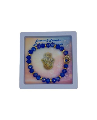 PULSEIRA ELAST MAO FATIMA CRISTAL 8X6MM