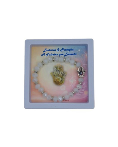 PULSEIRA ELAST MAO FATIMA CRISTAL 8X6MM