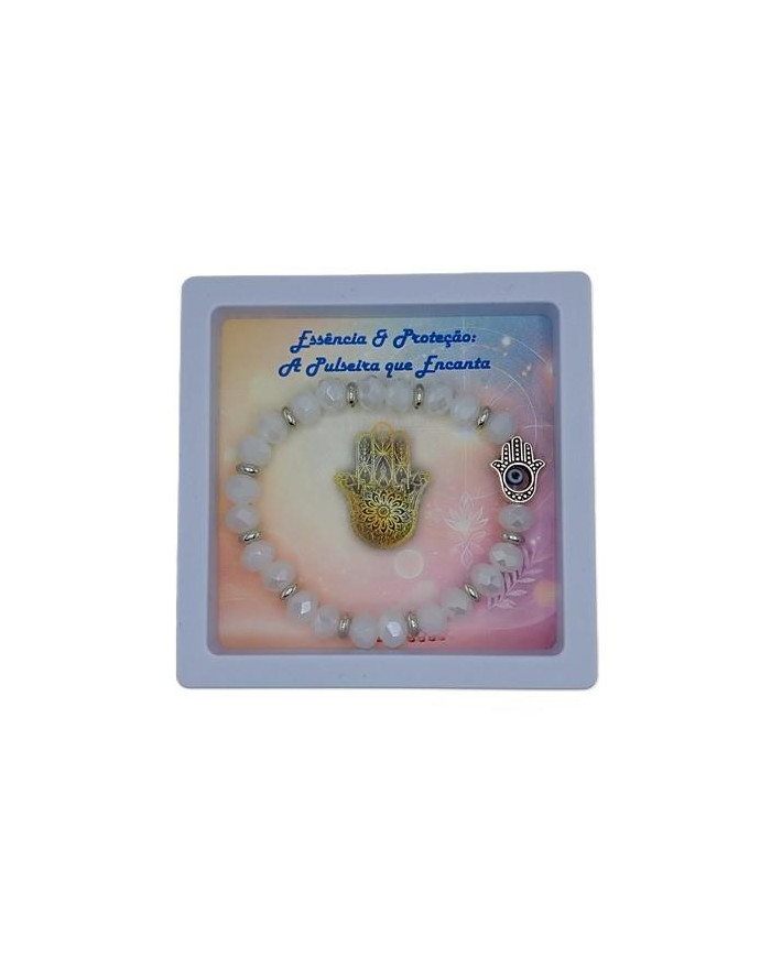PULSEIRA ELAST MAO FATIMA CRISTAL 8X6MM