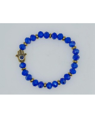 PULSEIRA ELAST MAO FATIMA CRISTAL 8X6MM