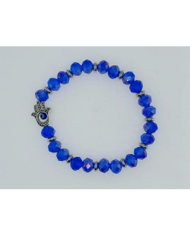 PULSEIRA ELAST MAO FATIMA CRISTAL 8X6MM