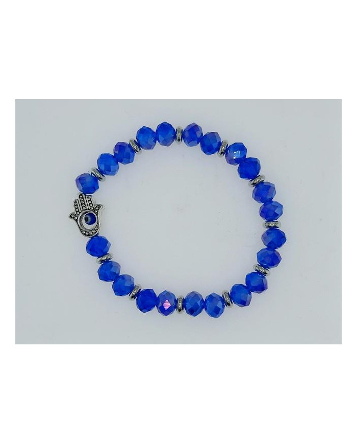 PULSEIRA ELAST MAO FATIMA CRISTAL 8X6MM