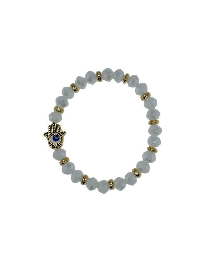 PULSEIRA ELAST MAO FATIMA CRISTAL 8X6MM