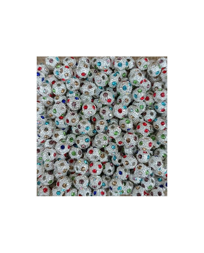 CONTA ZAMAC COM CRISTAIS EMBUTIDOS 8MM P MULTI