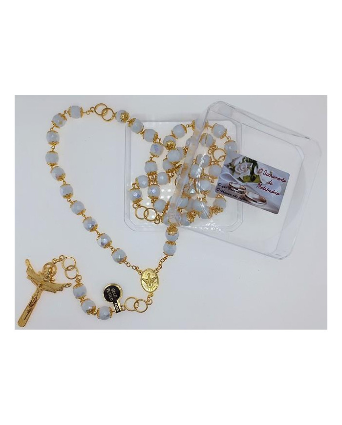 TERCO ANI. CRISTAL 10MM MATRIMÓNIO BRANCO