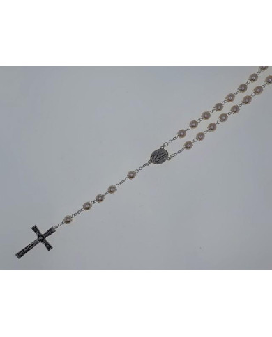 TERCO ANI. PEROLA 7MM MARFIM PRATA