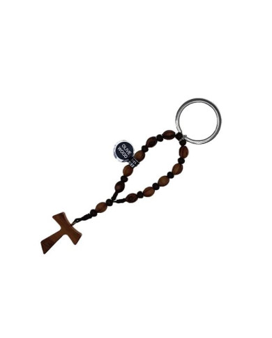 PORTA-CHAVES DEZENA CORDEL MADEIRA OLIVEIRA 6X8MM
