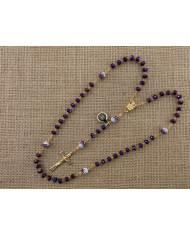 CRYSTAL ROSARY 8X6MM + GOLDEN SHAMBALA
